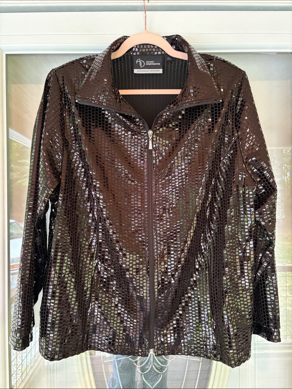 Black Sequin Bomber Jacket